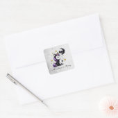 Kleine Eenhoorn Baby shower Vierkante Sticker (Envelop)