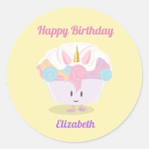 Kleine Eenhoorn Cupcake STICKER