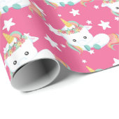 Kleine eenhoorn- en sterrenpartijomloop cadeaupapier (Rol Hoek)