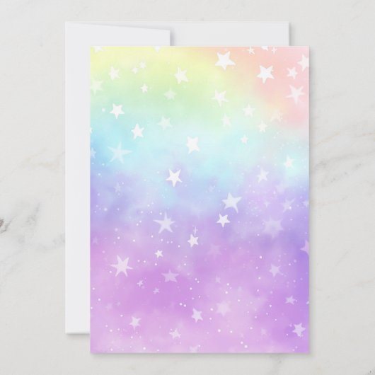 Kleine Eenhoorn Schattige Zachte Pastel Paarse Ver Kaart (Achterkant)