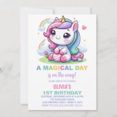Kleine Eenhoorn Verjaardag Uitnodigingen (Voorkant)