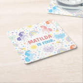 kleine eenhoorns papieren Onderzetters (Schuin)