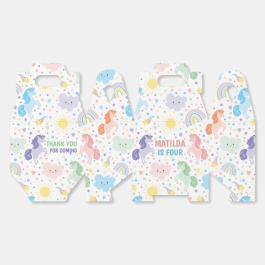 kleine eenhoorns partij cadeau doos gunst. bedankdoosjes (Ongevouwen)