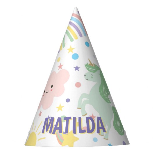 kleine eenhoorns partij Petten Feesthoedjes (Voorkant)