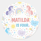 kleine eenhoorns rond Stickers (Voorkant)