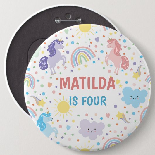  Kleine Eenhoorns Ronde Badge Ronde Button 6,0 Cm (Voorkant /achterkant)