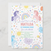 Kleine Eenhoorns Uitnodigingen (Voorkant)