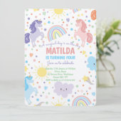Kleine Eenhoorns Uitnodigingen (Staand voorkant)
