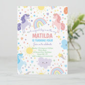 Kleine Eenhoorns Uitnodigingen (Staand voorkant)