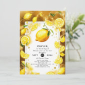 Kleine eenvoudige citroen verjaardag kaart (Staand voorkant)