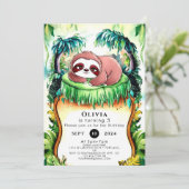 Kleine eenvoudige Sloth Verjaardag Kaart (Staand voorkant)