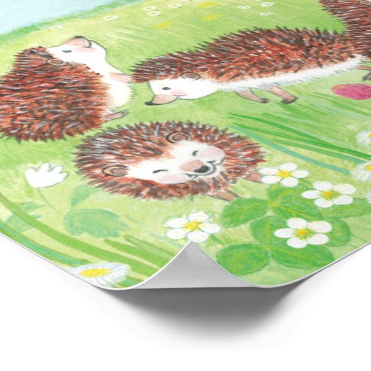 Kleine egel in de Meadow Poster (Hoek)