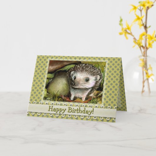 Kleine egel kaart (Gele Bloem)