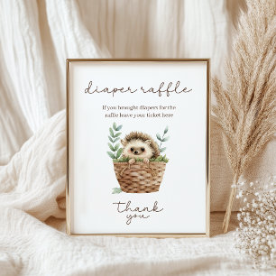 Kleine Egel Luier Raffle Baby Shower Spel Poster