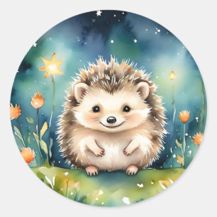 Kleine egel 's nachts ronde sticker