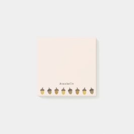 Kleine eikels met gepersonaliseerde naam post-it® notes