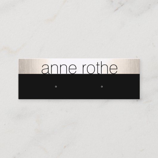 Kleine Elegant Black Earring Display Holder Mini Visitekaartje (Voorkant)