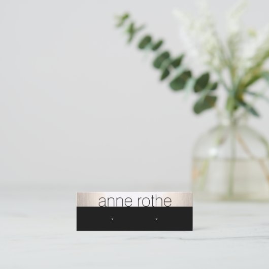Kleine Elegant Black Earring Display Holder Mini Visitekaartje (Staand voorkant)