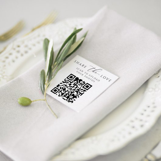Kleine Elegante Deel de Liefde Kaarten met QR Code