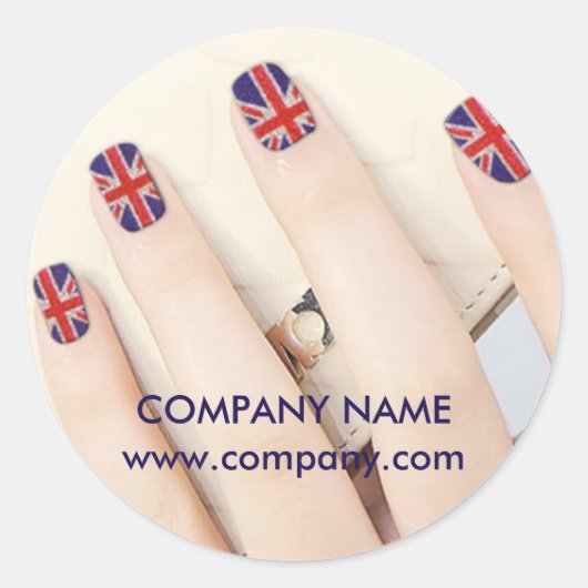 kleine elegante manicure nagels slak salon ronde sticker (Voorkant)