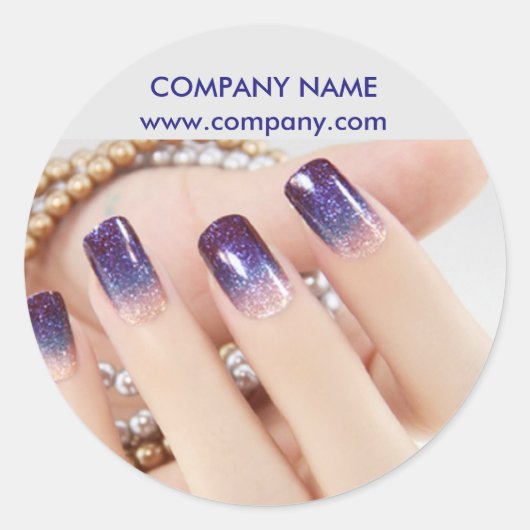 kleine elegante manicure nagels slak salon ronde sticker (Voorkant)