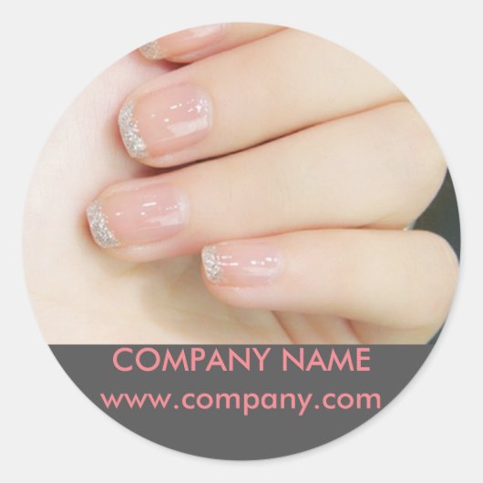 kleine elegante manicure nagels slak salon ronde sticker (Voorkant)