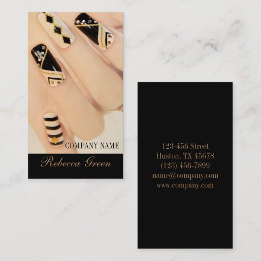 kleine elegante manicure nagels slak salon visitekaartje (Voorkant / Achterkant)