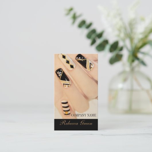 kleine elegante manicure nagels slak salon visitekaartje (Staand voorkant)