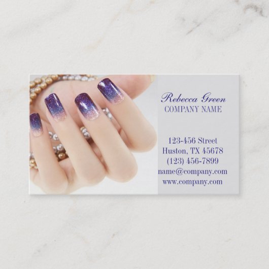 kleine elegante manicure nagels slak salon visitekaartje (Voorkant)