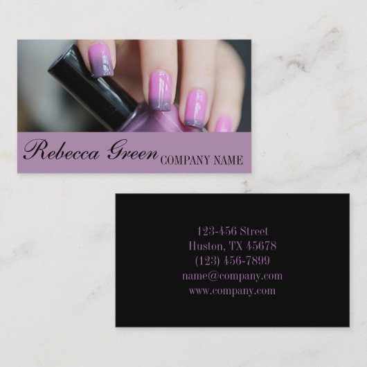 kleine elegante manicure nagels slak salon visitekaartje (Voorkant / Achterkant)