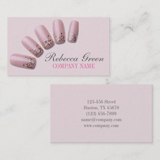 kleine elegante manicure nagels slak salon visitekaartje (Voorkant / Achterkant)