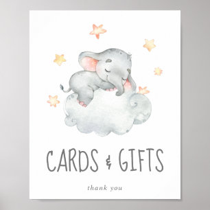 Kleine Elephant Baby Girl-Kaarten en cadeautjes Poster