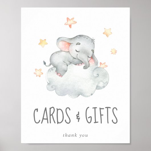 Kleine Elephant Baby Girl-Kaarten en cadeautjes Poster (Voorkant)