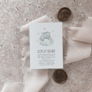 Kleine Elephant Boy Baby shower Display Shower Informatiekaartje