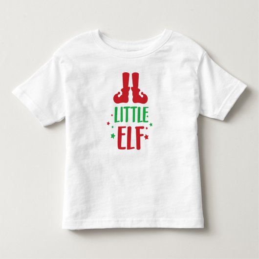 Kleine Elf, Elf Shoes, Sterren, Kerstmis, Kerstmis Kinder Shirts (Voorkant)