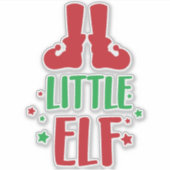 Kleine Elf, Elf Shoes, Sterren, Kerstmis, Kerstmis Sticker (Voorkant)