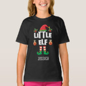 Kleine elf familie die de naam van de kerstman bij t-shirt (Voorkant)
