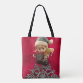 Kleine Elf-kerstCanvas tas (Achterkant)
