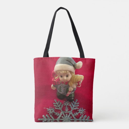 Kleine Elf-kerstCanvas tas (Achterkant)