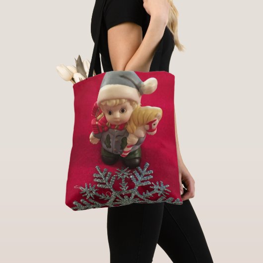 Kleine Elf-kerstCanvas tas (Dichtbij)