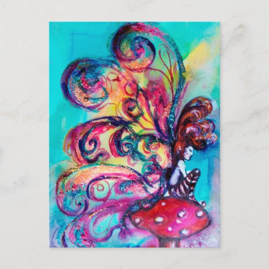 Kleine Elf paddenstoelen Briefkaart (Voorkant)