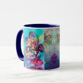 Kleine Elf paddenstoelen Fantasy Pink Monogram Mok (Voorkant links)