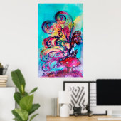 Kleine Elf paddenstoelen Poster (Thuiskantoor)