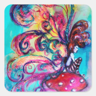 Kleine Elf paddenstoelen Vierkante Sticker