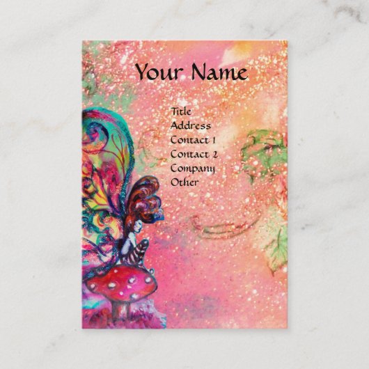 Kleine Elf paddenstoelen Visitekaartje (Voorkant)