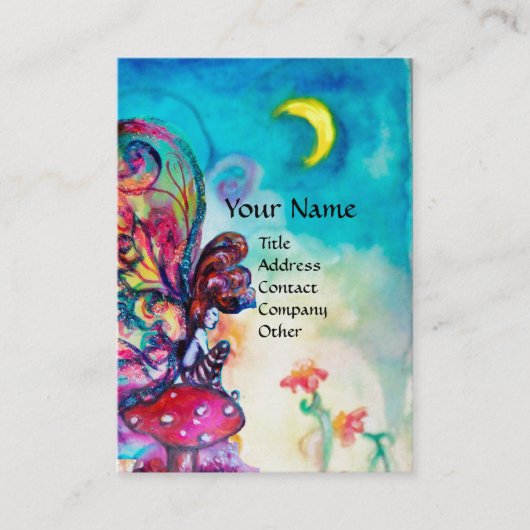 Kleine Elf paddenstoelen Visitekaartje (Voorkant)