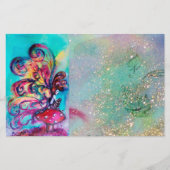 KLEINE ELF VAN MUSHROMEN IN GOUDE BLAUWE SPARKLES BRIEFPAPIER (Voorkant)