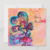 KLEINE ELF VAN MUSHROMEN, roze geel goud met vonke Kaart (Voorkant)