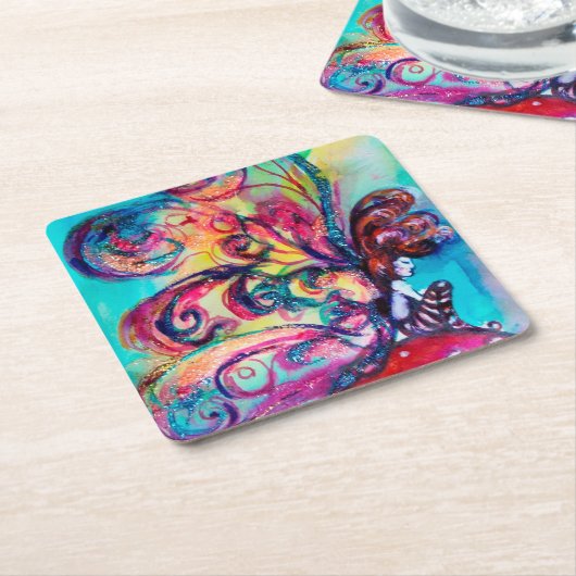 KLEINE ELF VAN MUSHROOMEN KARTONNEN ONDERZETTERS (Schuin)