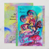 KLEINE ELF VAN MUSHROOMEN, paarse gele blauwe glan Kaart (Voorkant / Achterkant)